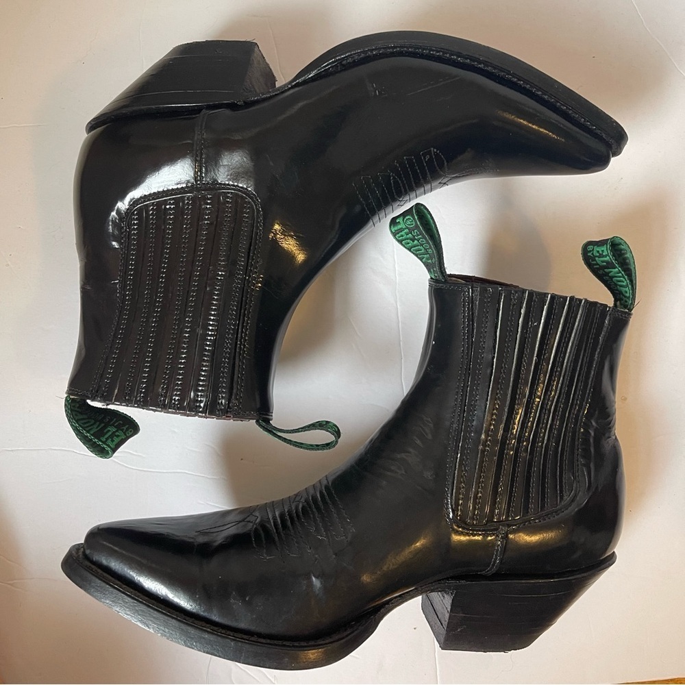 Hand Crafted Point Toe Cowboy‎ Boots Chelsea Black